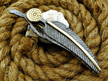 Load image into Gallery viewer, Custom Handmade Damascus Folding-Pocket Knife lot of 2 With Damascus Handle
