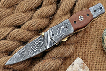 Load image into Gallery viewer, Custom Handmade Damascus Folding-Pocket Knife With Micarta Handle
