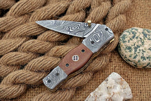 Load image into Gallery viewer, Custom Handmade Damascus Folding-Pocket Knife With Micarta Handle
