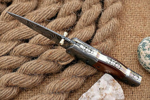 Load image into Gallery viewer, Custom Handmade Damascus Folding-Pocket Knife With Micarta Handle
