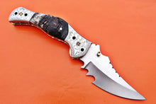 Load image into Gallery viewer, Custom Handmade Stainless Steel Folding-Pocket Knife With Ram Horn Handle

