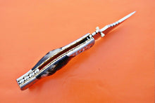 Load image into Gallery viewer, Custom Handmade Stainless Steel Folding-Pocket Knife With Ram Horn Handle
