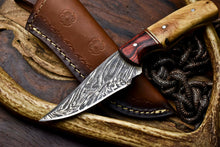 Load image into Gallery viewer, HS-686 Custom Handmade Damascus Steel Skinner Knife - Beautiful Wood Handle
