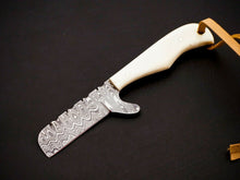 Load image into Gallery viewer, HS-964 &#39;&#39; Custom Hand Forged 6.00&quot; Damascus Steel Full Tang Cowboy Bull Cutter Knife
