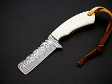 Load image into Gallery viewer, HS-973 Custom Hand Forged 6.00&quot; Damascus Steel Full Tang Cowboy Bull Cutter Knife
