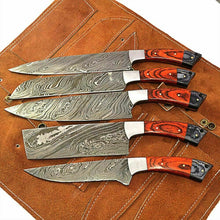 Load image into Gallery viewer, HS-106 &#39;&#39; Custom Handmade HAND FORGED DAMASCUS STEEL CHEF KNIFE Set Kitchen Knives
