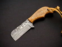 Load image into Gallery viewer, HS-971  Custom Hand Forged 5.00" Damascus Steel Full Tang Cowboy Bull Cutter Knife
