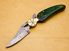 Load image into Gallery viewer, Damascus Folding Knife Custom knife Handmade Folding Knife
