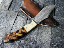 Load image into Gallery viewer, HS-384 '' Custom Handmade Damascus Steel Hunting Dagger Skinner Knife W/Sheath
