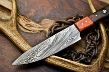 Load image into Gallery viewer, HS Cutlery | Hand Made Damascus Steel Blade Chef Kitchen Full Tang Knife | Hard Wood
