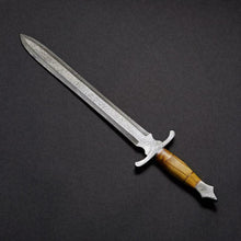 Load image into Gallery viewer, HS-1090 | Hand Forged Viking Sword Custom Handmade New Damascus Steel with Leather Sheath
