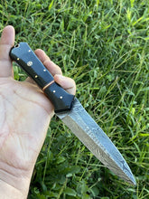 Load image into Gallery viewer, HS-861 Custom Handmade Damascus Steel Dagger Fix knife - Buffalo Horn Handle
