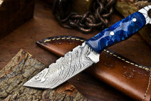 Load image into Gallery viewer, HS-649 Custom Handmade Damascus Hunting Skinning Blade Hunter Camping Full Tang Knife
