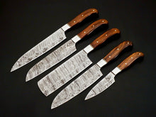 Load image into Gallery viewer, HS-101 Custom Hand Forged Damascus Steel Full Tang Chef Knife Set
