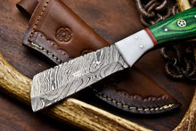 Load image into Gallery viewer, HS-1001 | Custom Handmade Damascus Steel Bull Cutter Knife - Beautiful Hard Wood Handle
