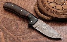 Load image into Gallery viewer, HS-765 Custom Handmade Damascus Steel Skinner Knife With Micarta Buffalo Horn Handle
