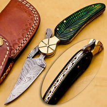 Load image into Gallery viewer, Damascus Folding Knife Custom knife Handmade Folding Knife
