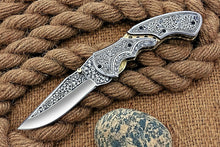 Load image into Gallery viewer, HS Cutlery | Custom Made Hand Engraved Folding-Pocket Knife Life Time Used With Very Good Price
