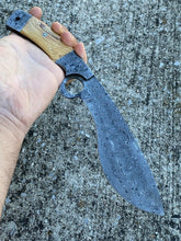 Load image into Gallery viewer, HS-875 Custom Handmade Damascus Steel 12 Inch Kukri Knife - Wood Handle
