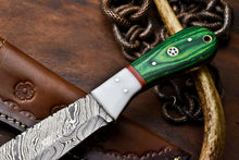 Load image into Gallery viewer, HS-1001 | Custom Handmade Damascus Steel Bull Cutter Knife - Beautiful Hard Wood Handle
