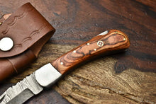 Load image into Gallery viewer, HS-1132  Hand Made Damascus Steel Blade Back Lock Folding Knife
