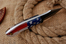 Load image into Gallery viewer, HS-745 6.0&#39;&#39; Custom Handmade High Carbon Mini Skinner Knife With Flag Resin Handle
