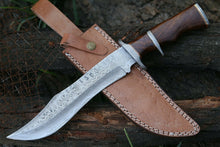 Load image into Gallery viewer, HS-304 CUSTOM 14&#39;&#39; DAMASCUS KNIFE, Handmade, Damascus Steel Bowie knife, with sheath ..
