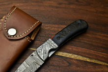 Load image into Gallery viewer, Custom Handmade Damascus Steel Blade Liner-Lock Pocket Folding Knife| Ram Horn

