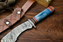 Load image into Gallery viewer, HS-864 Custom Handmade Damascus Steel Hunitng/Kukri Knife - Wood &amp; Bone Handle
