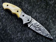 Load image into Gallery viewer, HS-1124 " CUSTOM HANDMADE DAMASCUS BLADE POCKET FOLDING KNIFE LINER LOCK
