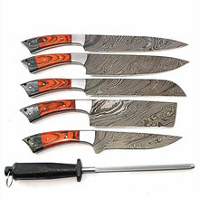 Load image into Gallery viewer, HS-106 &#39;&#39; Custom Handmade HAND FORGED DAMASCUS STEEL CHEF KNIFE Set Kitchen Knives
