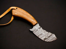 Load image into Gallery viewer, HS-556 Custom Hand Forged 6.00&quot; Damascus Steel Full Tang Cowboy Bull Cutter Knife
