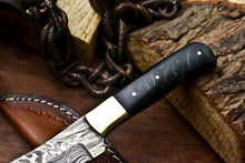 Load image into Gallery viewer, HS-706 Custom Handmade Damascus Steel Skinner Knife - Beautiful Resin Handle
