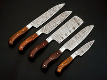 Load image into Gallery viewer, HS-101 Custom Hand Forged Damascus Steel Full Tang Chef Knife Set
