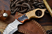 Load image into Gallery viewer, HS-907 Custom Handmade Damascus Steel Karambit Knife - Beautiful Micarta Wood Handle

