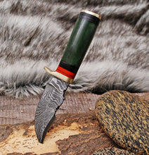 Load image into Gallery viewer, HS-791 Custom Handmade Damascus Skinner/Hunting Knife With Camel Bone Handle
