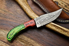 Load image into Gallery viewer, HS-689 Custom Handmade Damascus Steel Skinner Knife - Beautiful Hard Wood  Handle
