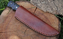 Load image into Gallery viewer, HS-463 Custom Handmade Damascus Steel Skinner/Hunting Knife With Black Micarta Handle
