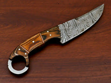 Load image into Gallery viewer, HS-571 HANDMADE DAMASCUS CUSTOM PAKKA WOOD HANDLE SKINNING CAMPING KNIFE

