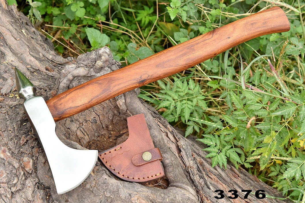 HS-1059 | Custom Handmade High Carbon Hand Forged Tomahawk knife, Hatchet, Axe,Integral Natural Wood