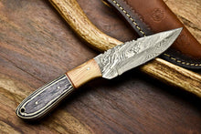 Load image into Gallery viewer, HS Cutlery | Custom Handmade Damascus Hunting Skinning Blade Hunter Camping Full Tang Knife
