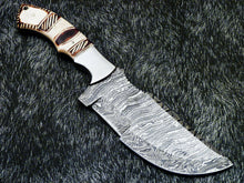 Load image into Gallery viewer, HS-918 &#39;&#39; Custom Hand Forged Damascus Steel 10&quot; Tracker Hunting Knife BONE Handle
