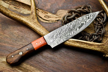 Load image into Gallery viewer, HS Cutlery | Hand Made Damascus Steel Blade Chef Kitchen Full Tang Knife | Hard Wood
