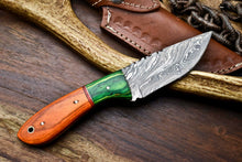 Load image into Gallery viewer, HS-691 Custom Handmade Damascus Steel Skinner Knife - Beautiful Hard Wood Handle
