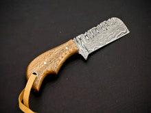 Load image into Gallery viewer, HS-971  Custom Hand Forged 5.00" Damascus Steel Full Tang Cowboy Bull Cutter Knife
