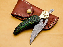 Load image into Gallery viewer, Damascus Folding Knife Custom knife Handmade Folding Knife
