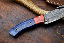 Load image into Gallery viewer, HS-628 Handmade Damascus Skinning Blade Camping Full Tang Knife
