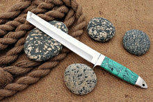 Load image into Gallery viewer, Custom Handmade Steel D2 Fighter Hunting Combat Mini Tanto Blade Sword knife With Resin Handle
