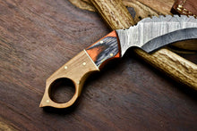 Load image into Gallery viewer, HS-907 Custom Handmade Damascus Steel Karambit Knife - Beautiful Micarta Wood Handle
