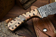 Load image into Gallery viewer, HS 657 Custom Handmade Damascus Hunting Skinning Blade Hunter Camping Full Tang Knife
